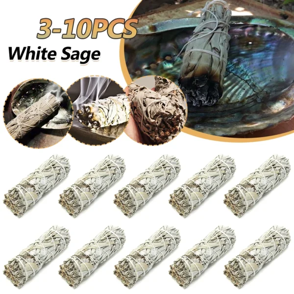 3-10PC Incense Sage Bundle Smudge Sticks Home Purification Pure Leaf Purification Meditation Home Cleansing Burning Aromatherapy - Image 2