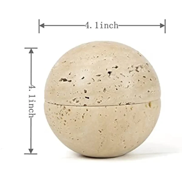 Natural Marble Beige Travertine Stone Round Incense Burner Holders - Image 4